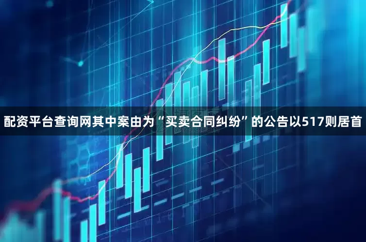 配资平台查询网其中案由为“买卖合同纠纷”的公告以517则居首